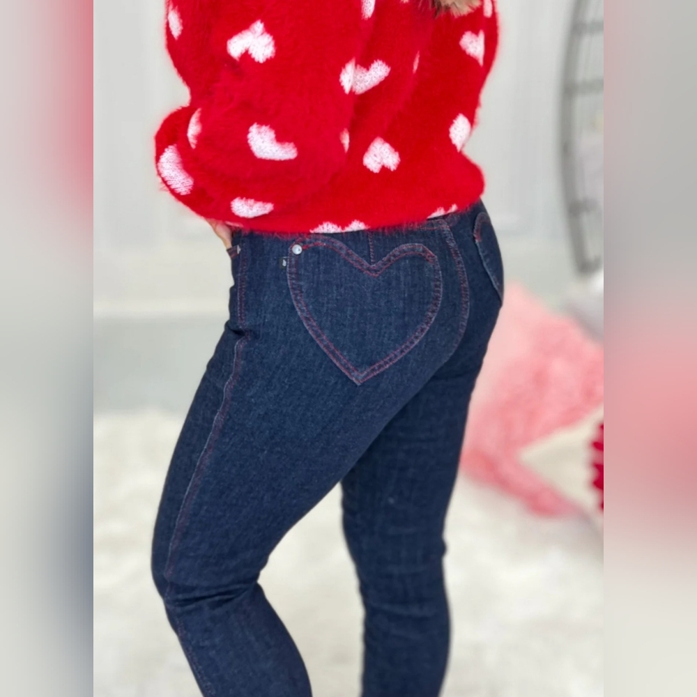 Judy Blue High Rise Dark Wash Heart Shaped Pockets Skinny Jeans Stretch 9/29 - Picture 8 of 15